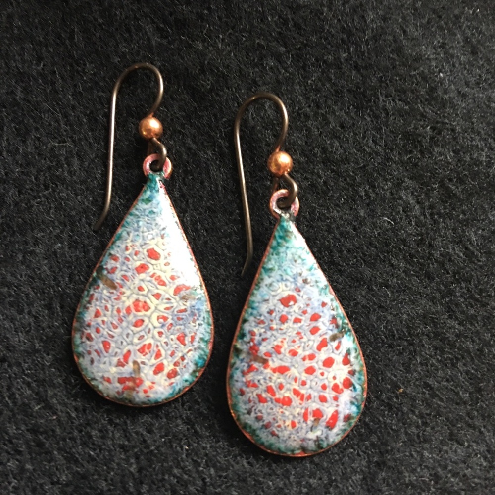 Enameled earrings - Picture 2 of 2